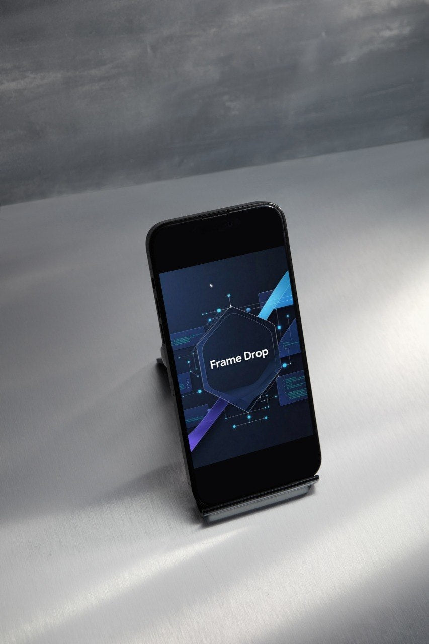 Phone displayin course name on a gray background